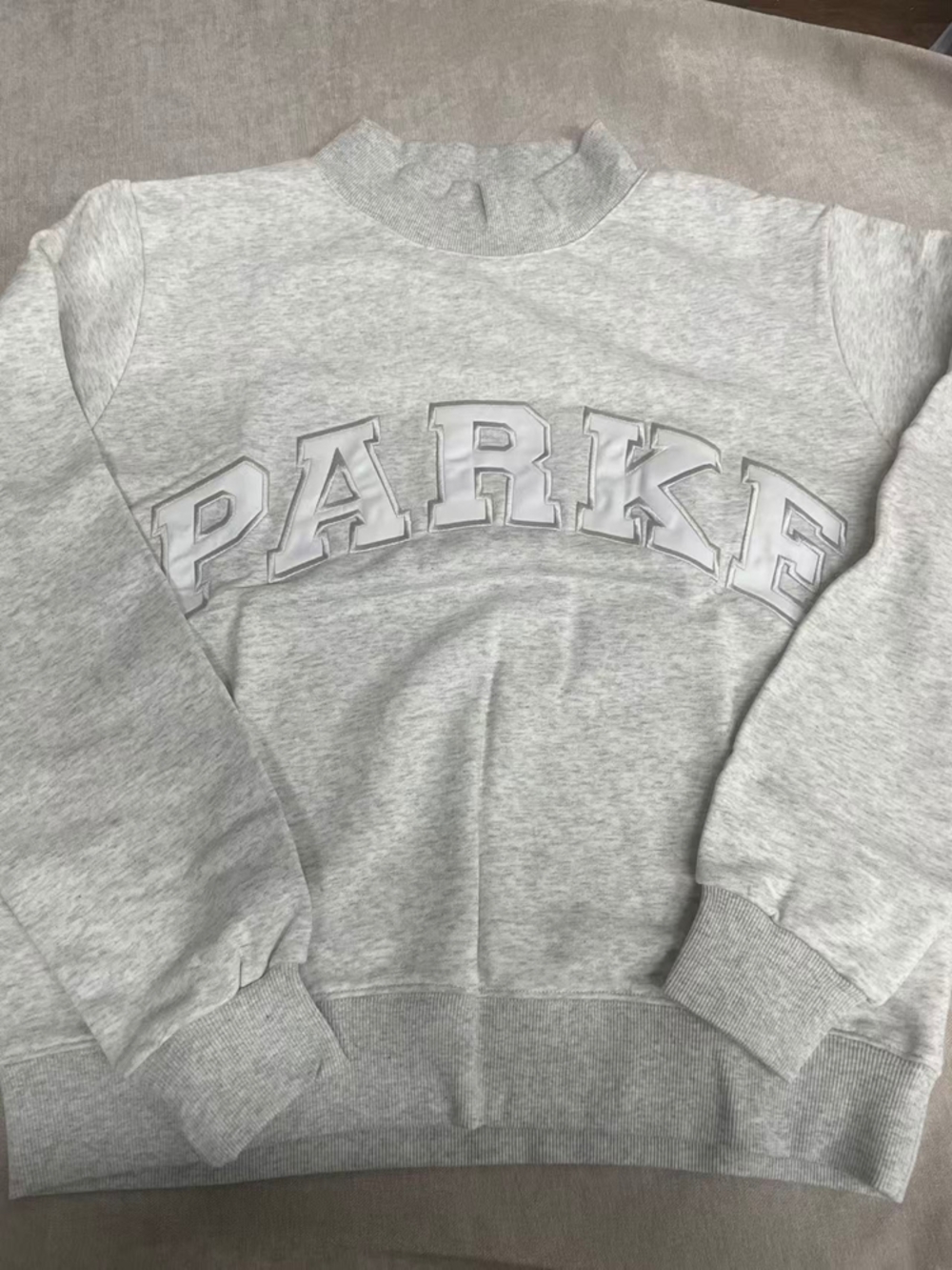 Parke Gray Mock Neck Graphic Sweatshirt